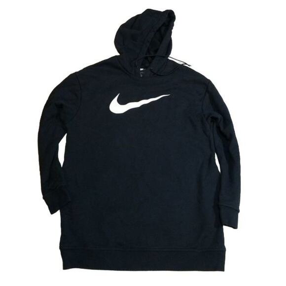 Nike Swoosh Black Hoodie Sweatshirt - Picture 1 of 9